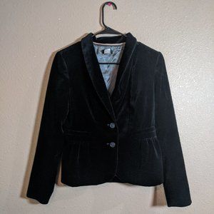 J. CREW Black Velvet Eden Blazer Style 17306 FA09